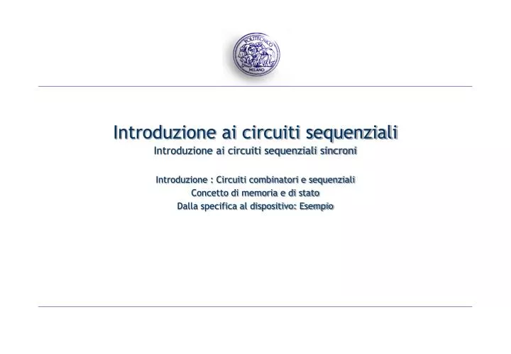 introduzione ai circuiti sequenziali