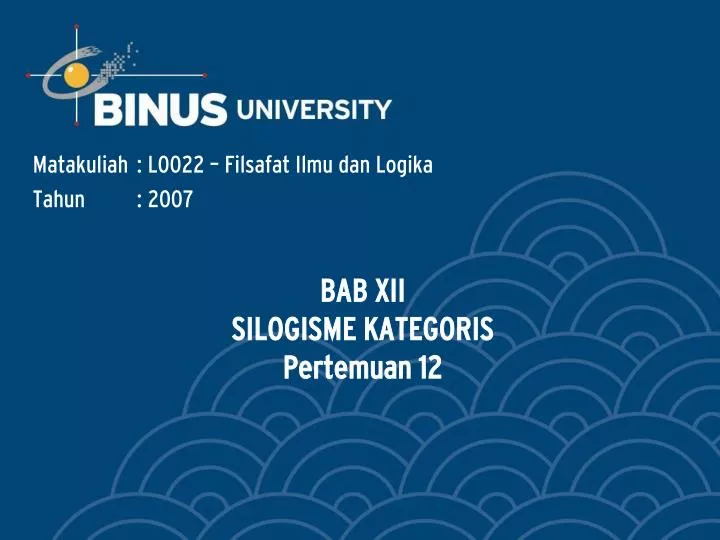 bab xii silogisme kategoris pertemuan 12