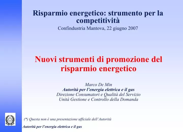 risparmio energetico strumento per la competitivit confindustria mantova 22 giugno 2007