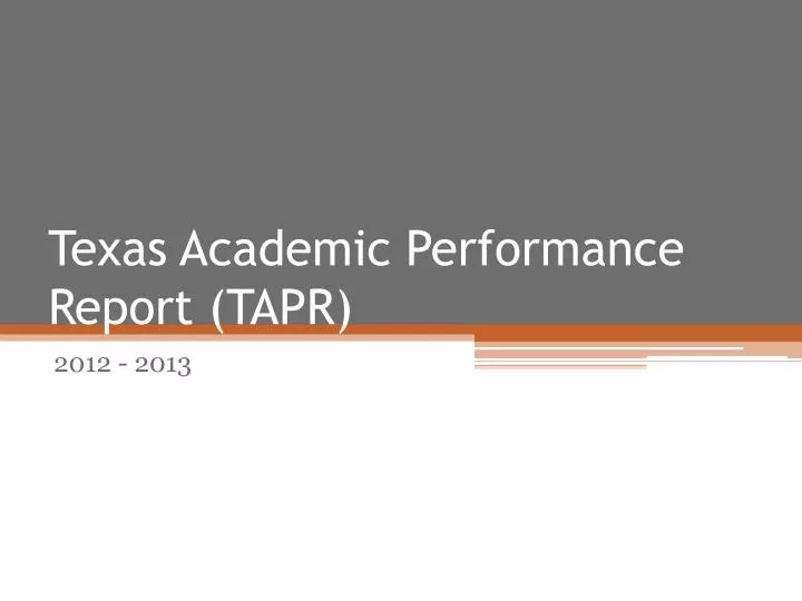 texas academic performance report tapr