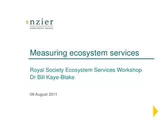 Measuring ecosystem services