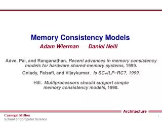 Memory Consistency Models