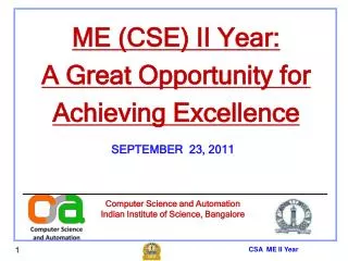 CSA ME II Year