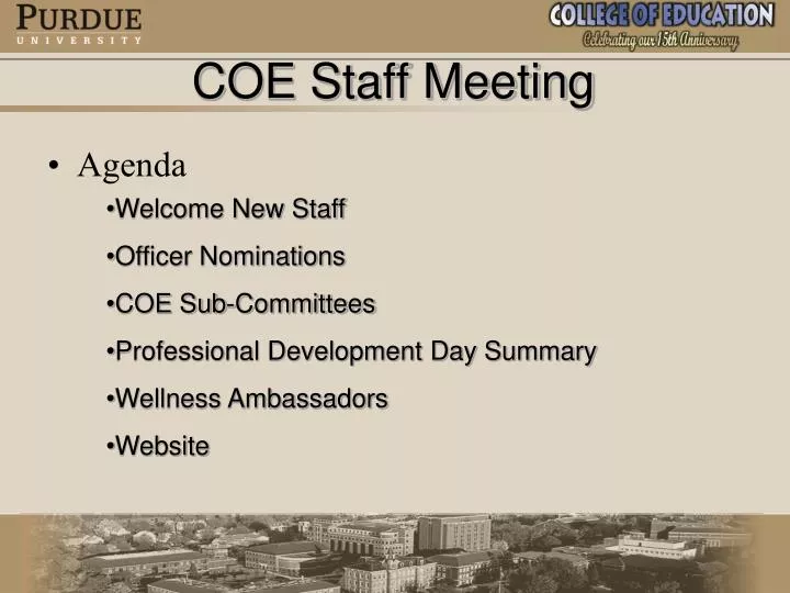 coe staff meeting