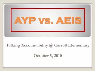 AYP vs. AEIS