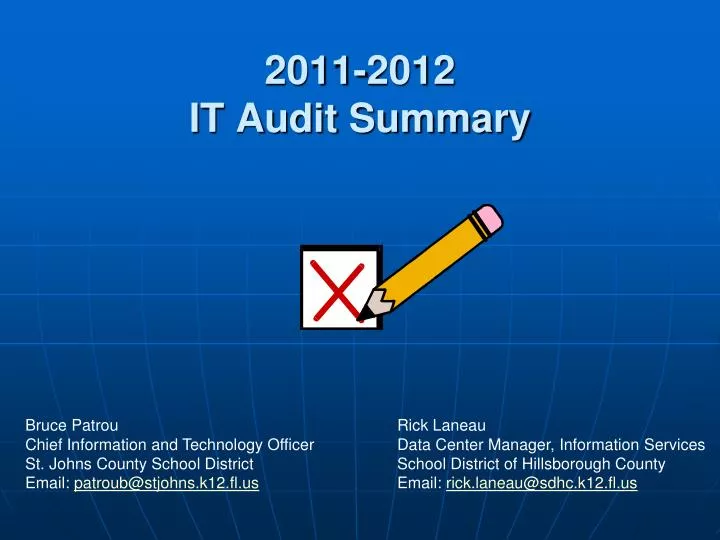 2011 2012 it audit summary