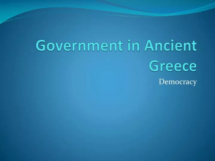 government in ancient greece