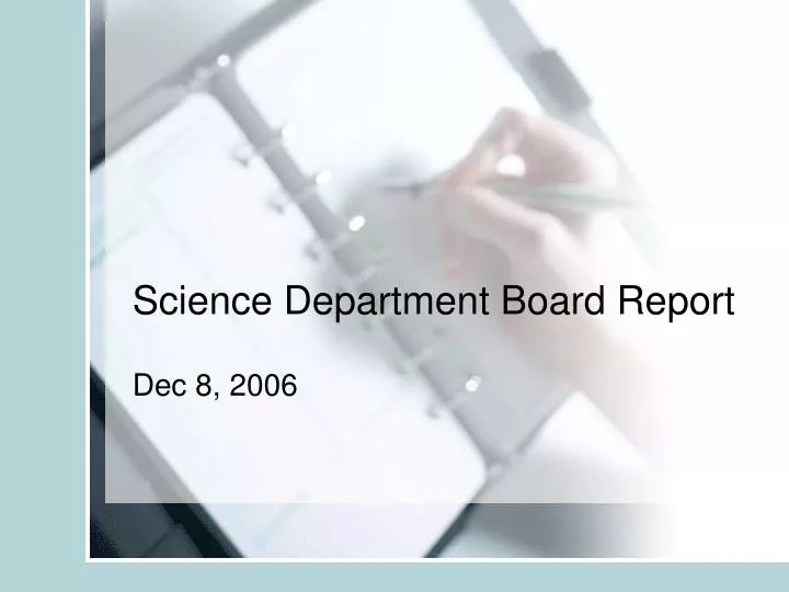 science department board report