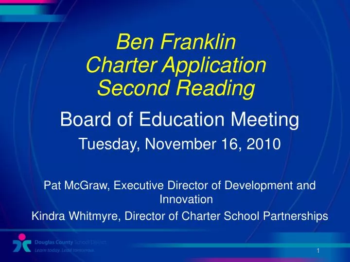 ben franklin charter application second reading