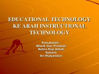 educational technology ke arah instructional technology