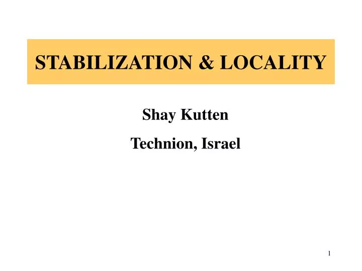 stabilization locality