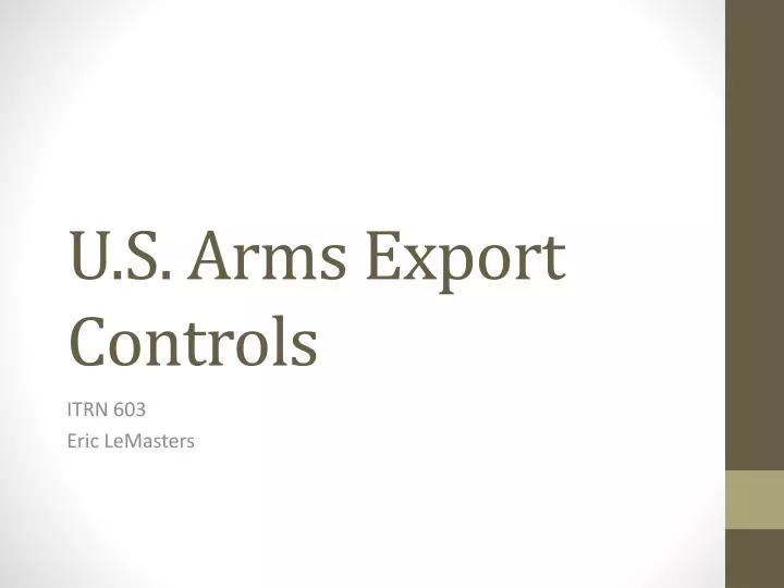 u s arms export controls