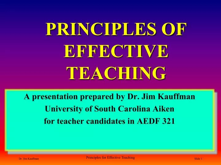 principles of effective teaching