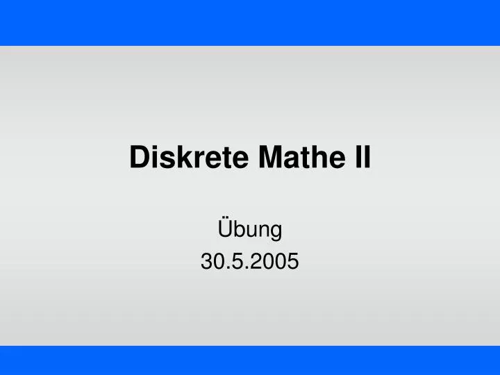 diskrete mathe ii