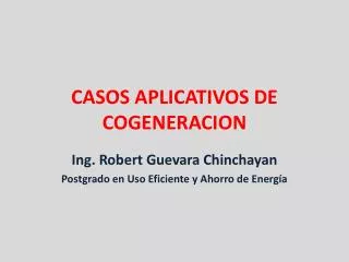 casos aplicativos de cogeneracion