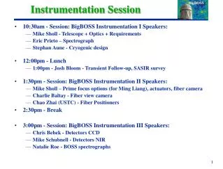 Instrumentation Session