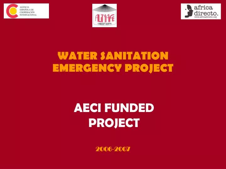 water sanitation emergency project 2006 2007
