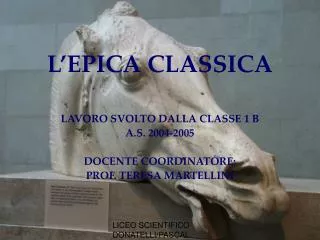 lavoro svolto dalla classe 1 b a s 2004 2005 docente coordinatore prof teresa martellini