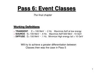 Pass 6: Event Classes
