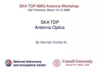 SKA TDP Antenna Optics