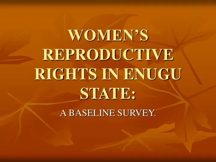 women s reproductive rights in enugu state