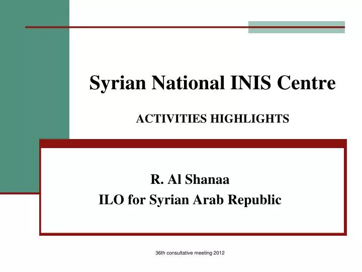 syrian national inis centre activities highlights