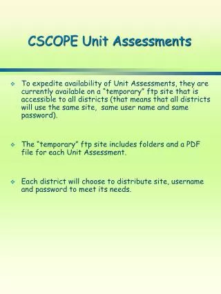 CSCOPE Unit Assessments
