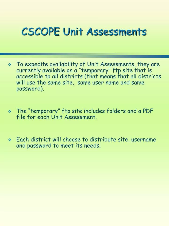 cscope unit assessments