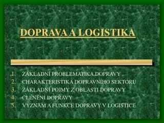 doprava a logistika