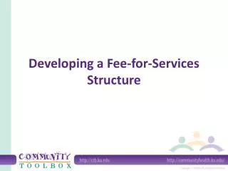 Developing a Fee-for-Services Structure