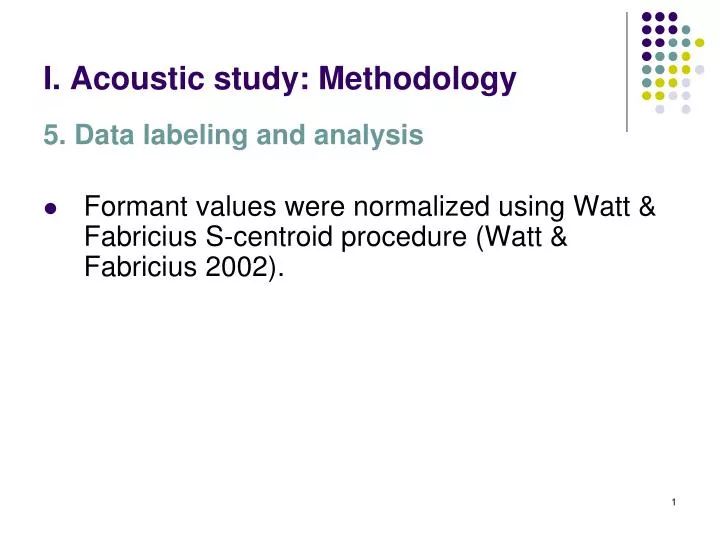 i acoustic study methodology