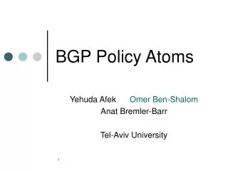 BGP Policy Atoms