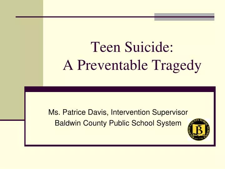 teen suicide a preventable tragedy