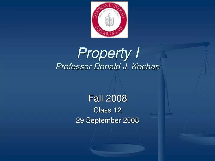 property i professor donald j kochan