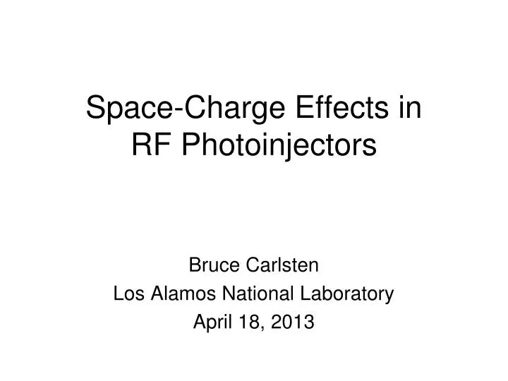 space charge effects in rf photoinjectors