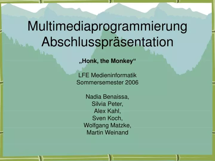 multimediaprogrammierung abschlusspr sentation