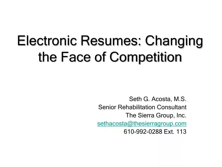 electronic resumes changing the face of competition