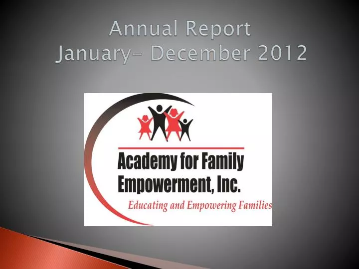 annual report january december 2012