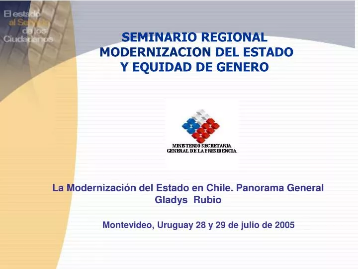 seminario regional modernizacion del estado y equidad de genero
