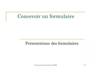 concevoir un formulaire