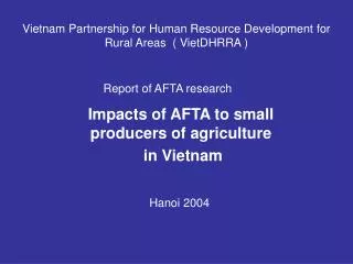 Vietnam Partnership for Human Resource Development for Rural Areas ( VietDHRRA )