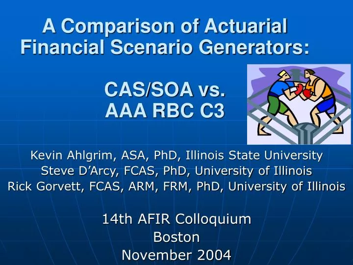 a comparison of actuarial financial scenario generators cas soa vs aaa rbc c3