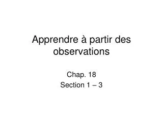 apprendre partir des observations