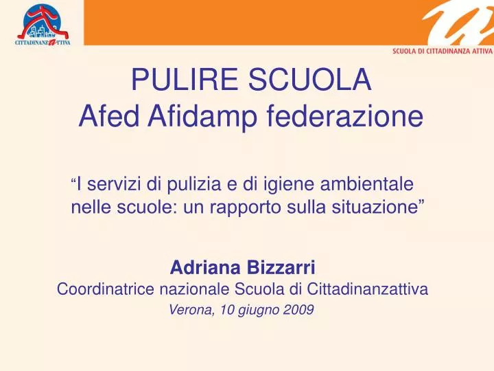 pulire scuola afed afidamp federazione