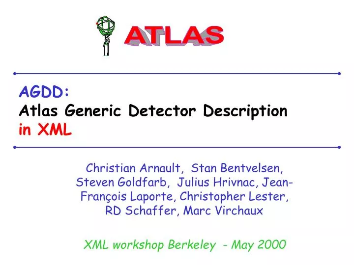 agdd atlas generic detector description in xml