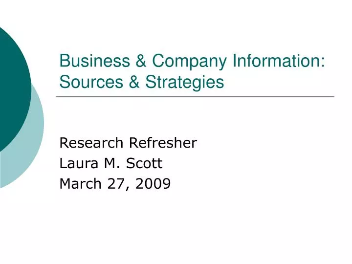 business company information sources strategies
