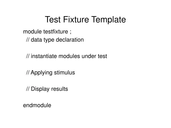 test fixture template