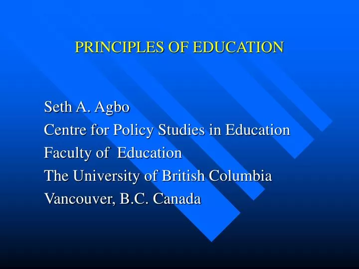 principles of education