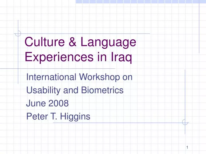 culture language experiences in iraq