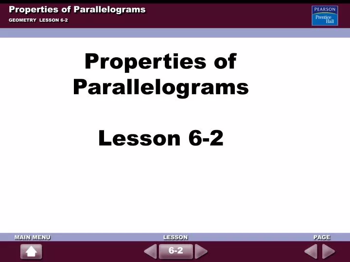 properties of parallelograms